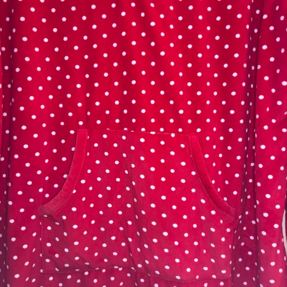 Croft & Barrow Red and White Polka Dot Nightgown Polyester Faux Fur Size XXL - Picture 4 of 10